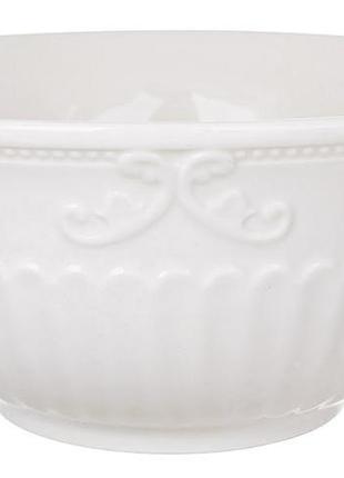 Набор 2 фарфоровых салатников "elegance white" 1500 мл с объемным орнаментом
