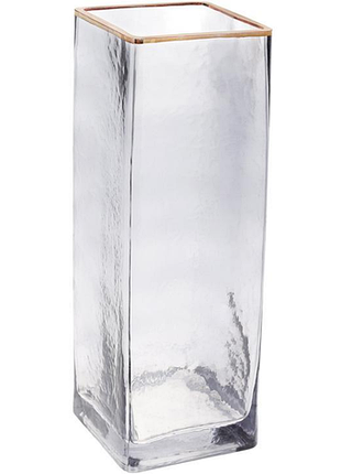 Ваза декоративна ancient glass "евіан" 30х10см, скло, світло-сірий