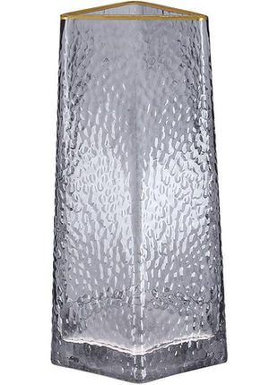 Ваза стеклянная ancient glass "elegant" ø13x22см, серое дымчатое стекло