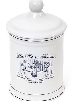 Ємність le bain silver ø10.5х18.5см для засобів гігієни, фарфор