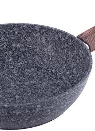 Сковорода-сотейник kamille grey marble ø26 см, антипригарная, индукционная, с бакелитовой ручкой