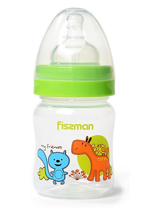 Бутылка детская для кормления fissman babies "мой друзяшки" 120мл с широким горлышком