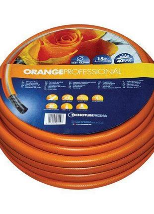 Садовый шланг tecnotubi orange professional 3/4" 50м армированный, трехслойный, для полива, высокого давления (or 3/4 50)