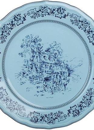 Набор 6 фарфоровых тарелок "heritage toile" ø27см, французская бирюза