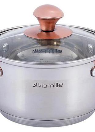 Каструля kamille catalin 4.5л з нержавіючої сталі з мірною шкалою