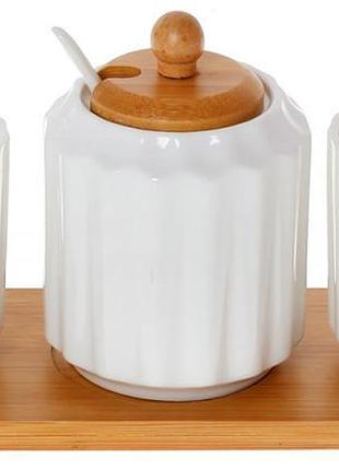 Кофейный набор nouvelle home naturel 2 чашки 160мл и сахарница 300мл на подставке