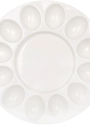 Блюдо для яєць та паски фарфорове "pure white" ø27см, біле, на 12 яєць, для сервірування