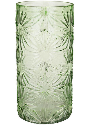 Ваза для цветов стеклянная flowering time "ромашка" ø15х30.5см, зеленая
