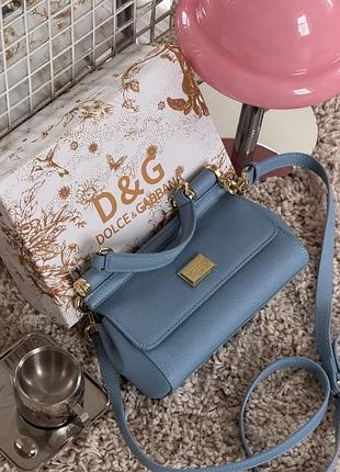 Брендовая сумочка dolce gabbana для девушки городская сумка через плечо для женщины классическая женская сумка дольче габбана голубой