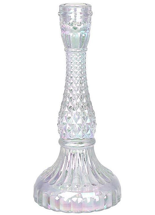 Свічник скляний "crystal glass" 22см, перламутр