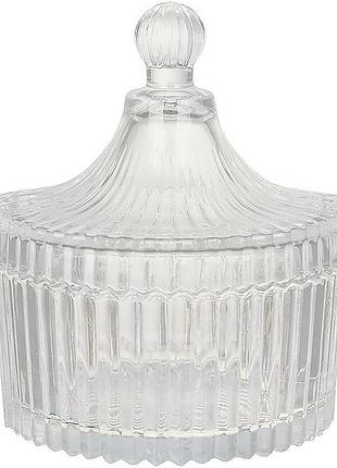 Сахарница стеклянная "crystal glass" 250 мл со стеклянной крышкой