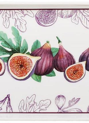 Набор 3 овальных фарфоровых сервировочных блюда 30х16см "fig velvet" для закусок, сыра, суши, фруктов, десертов