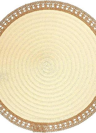 Набор 6 льняных подарочн "boho lace" ø38см, бежевые