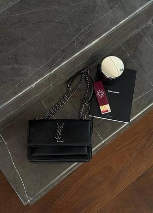 Yves saint laurent medium sunset in smooth leather black/silver