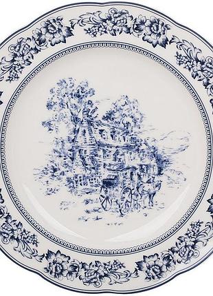 Набор 6 фарфоровых тарелок "heritage toile blue" ø27см, голубой орнамент