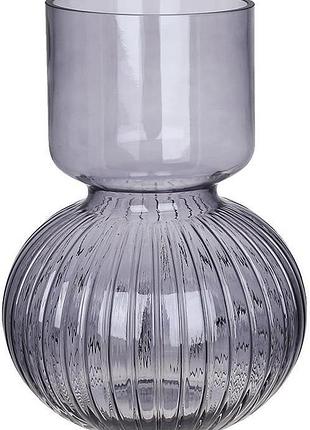Ваза декоративна "bottle grey" ø15х25см, скло, сіро-синій