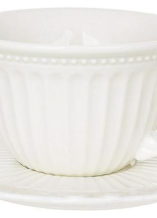 Фарфоровая чайная пара "elegance white" чашка 220мл с блюдцем