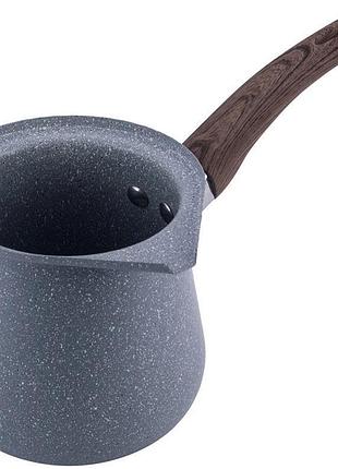 Турка для кофе kamille mariam 1100мл, углеродистая сталь, серый мрамор, бакелитовая ручка