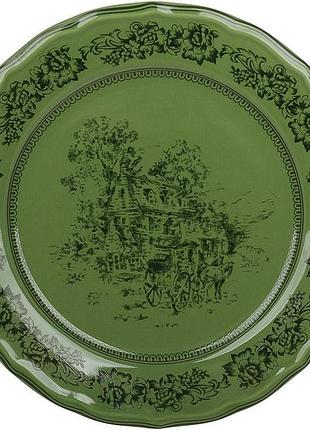 Набор 6 фарфоровых тарелок "heritage toile" ø22см, оливковый зеленый