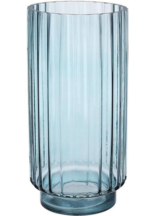 Ваза декоративная ancient glass "манхеттен" ø13х25см, серо-синяя