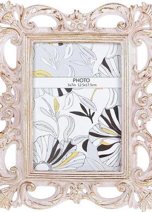 Фоторамка shabby chic «antique gold» pink для фото 12х17см, полістоун