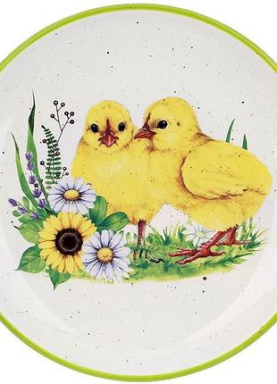 Тарелка сервировочная "happy easter" цыпленок ø20.5см, керамическая