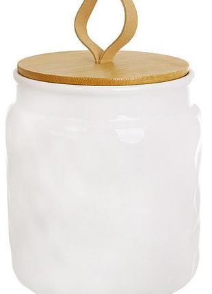 Банка керамічна ceram-bamboo "romb" 1л з бамбуковою кришкою