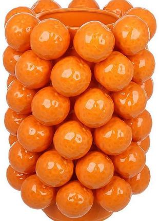 Ваза фарфоровая настольная "orange" ø23х33см с рельефным декором апельсинов, глянцевая, интерьерная