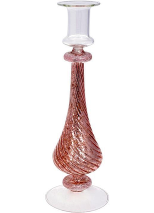 Свічник скляний candlestick 8.5х26см, рожевий