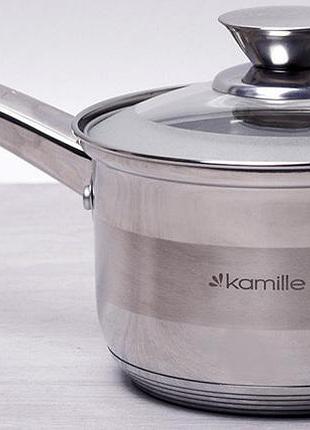 Ковш kamille springfield 2.1л со стеклянной крышкой