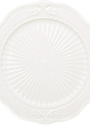 Набор 2 фарфоровых ободных тарелок "elegance white" ø25.5см с объемным орнаментом