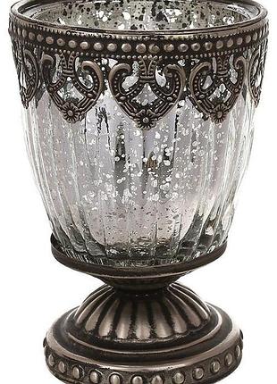 Свечан стеклянный "antique cup" ø8.5см, античное серебро