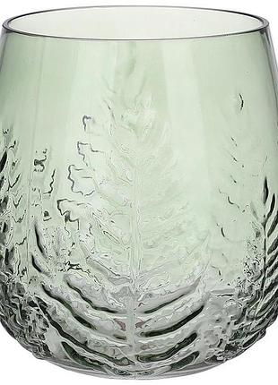 Ваза стеклянная ancient glass «leaf» ø16х19см, зеленое стекло