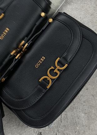 Жіноча класична сумочка гесс міська шкіряна сумка крос боді guess для жінки брендова сумка через плече для дівчини чорний