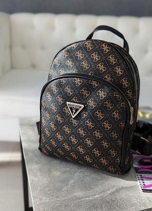 Жіночий міський рюкзак guess класичний шкіряний ранець гесс для жінки брендова сумка ручної поклажі для дівчини