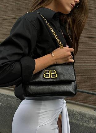 Balenciaga monaco mini chain bag black/gold