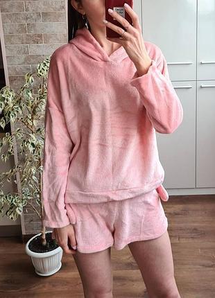 Мягенькая  пижама домашний костюм кофта + шорты 🌺