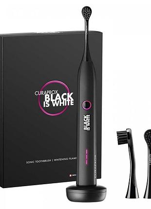 Звуковая электрическая зубная щетка сuraprox black is white новая!