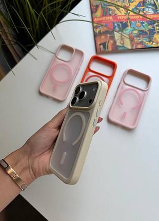 Чохол iphone colour magsafe beige  арт ch00038