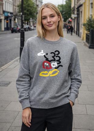 Толстовка uniqlo из микки маусом свитшот лонгслив свитер кофта джемпер
