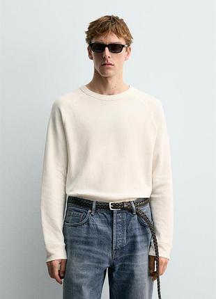 Вафельний лонгслів кофта zara × uniqlo × h&m