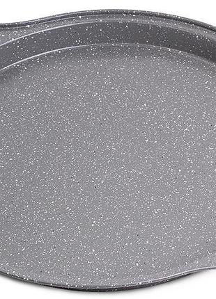 Форма для піци kamille bakery marble 35х33.5см, вуглецева сталь з антипригарним покриттям, висота 2.5см