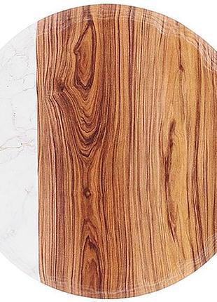 Подставка под горячее керамическое "wooden ceramics" ø16см на пробковой основе
