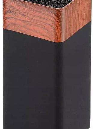 Подставка kamille acacia black, колода для ножей 9.5х9.5х22см с полипропиленовым наполнителем