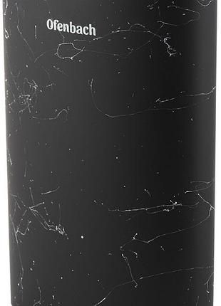 Підставка-колода ofenbach black marble для кухонних ножів і ножиць 16х7х22.5см, овальна