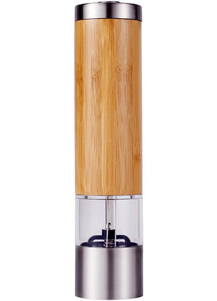 Электрическая мельница для специй kamille electric pepper mill ø5х21.4см, бамбук/сталь/акрил, керамические жернова