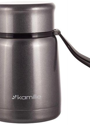 Термос пищевой kamille silver, 530мл из нержавеющей стали, серебряный