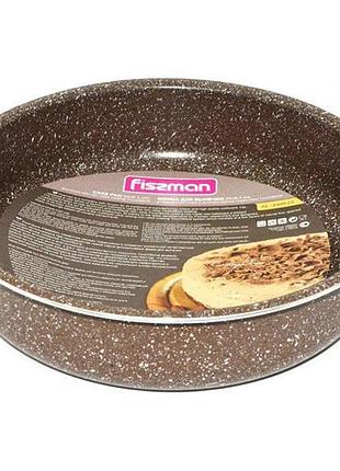 Форма для выпечки fissman chocolate breeze 24 см круглая, углеродистая сталь с антипригарным покрытием touchstone, высота 6.4 см