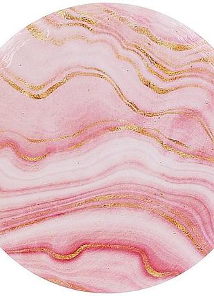 Подставка под горячее керамическое "golden pink marble" ø16см на пробковой основе