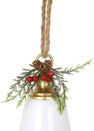 Подвеска декоративная "christmas bell" ø15х18см, белая металлическая